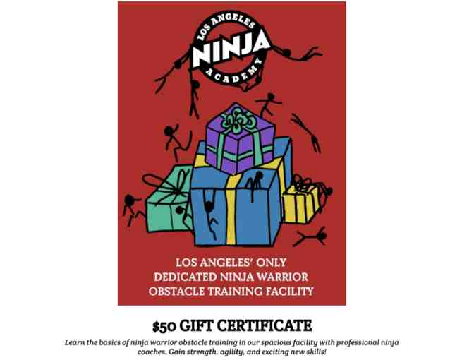 Ninja Warrior Obstacle Training $50 Gift Certificate