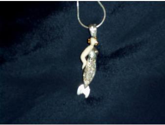Sterling Silver Mermaid pendant on 18' spiral chain