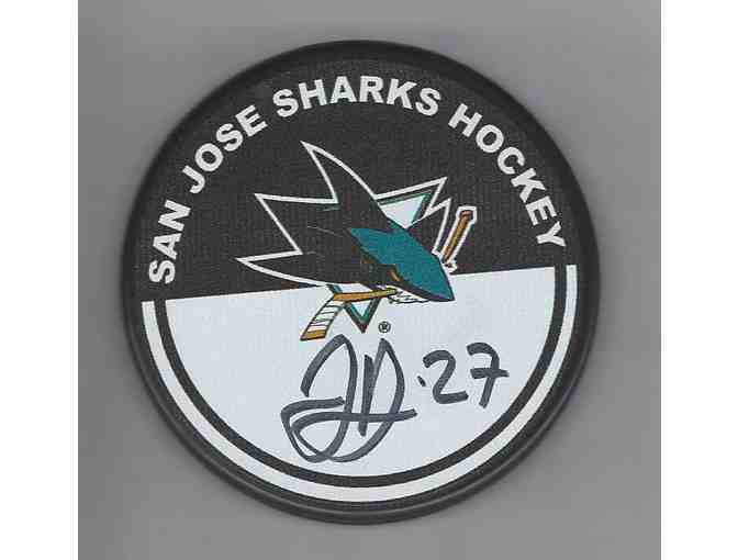 Autographed San Jose Sharks Hockey Puck #27 Joonas Donskoi