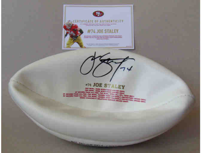 San Francisco 49er's Autographed Football - #74 Joe Staley
