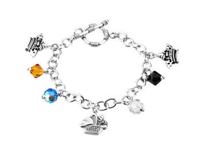 NEW Sterling and Crystal Lord's Prayer Bracelet with Toggle Clasp