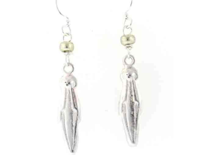 Grace George Casey Silver Dangle Earrings of Mary