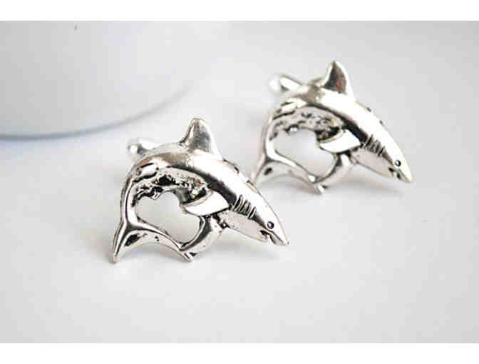 Shark Cuff Links. Great White Shark Cufflinks