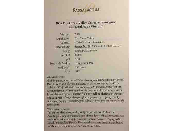 Vertical Cabernet Tasting - Passalacqua Vineyard