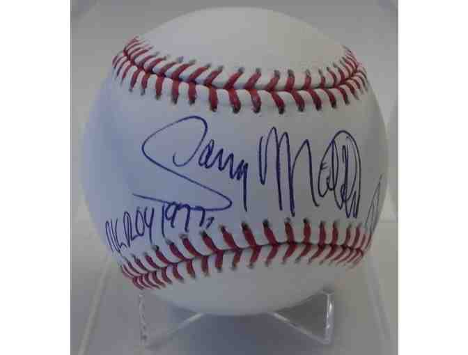 Baseball autographed baseball veteran Gary Matthews