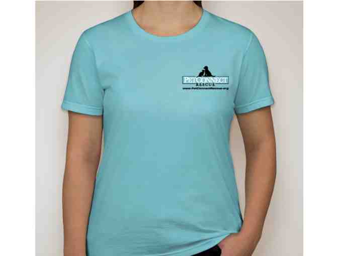 PetConnect Rescue Ladies Cut LARGE Pool Blue Short-Sleeve Ladies T-Shirt
