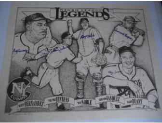 Original Baseball Negro League Poster Signed by NY Cubans