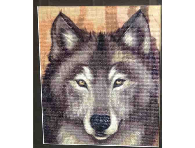 'A Wolfish Friend' Framed Diamond Art