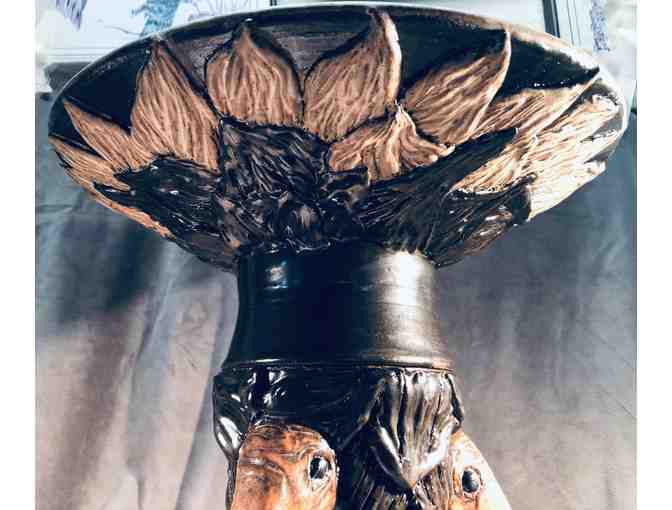 'Cathartes' Turkey Vulture Bird Bath Sculpture