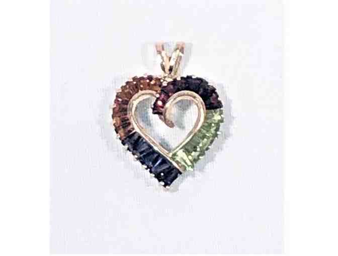 PREMIER - 14k Gold and Gemstone Heart Necklace