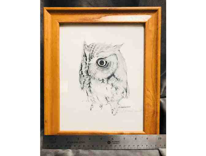 PREMIER - Framed, Signed Owl Print by E.F. Muehlmatt