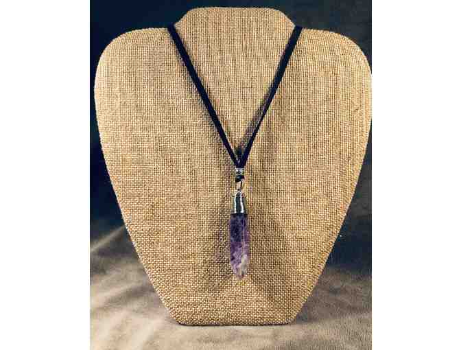 Wire Wrapped Amethyst Crystal Necklace