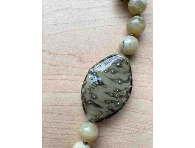 Handmade Glass & Stone Beaded Necklace