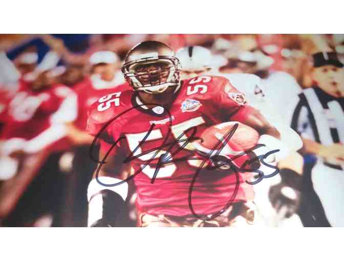 Signed 2014 Hall of Fame Inductee Tampa Bay Buccaneer Derrick Brooks photograph, with Auth