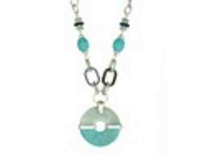 Turquoise Disc Pendant Necklace