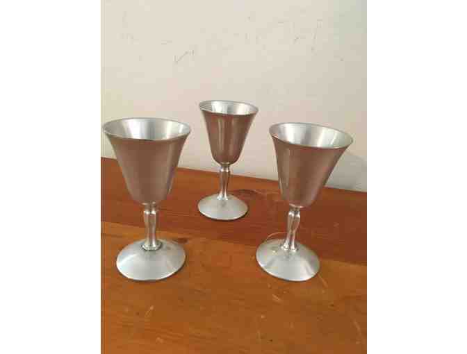 Pewter wine glasses, set of 3
