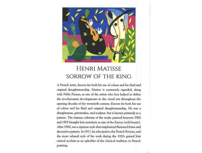 Henri Matisse (1869-1954) "Sorrow Of The King" 11x14 Giclee Art - Photo 2