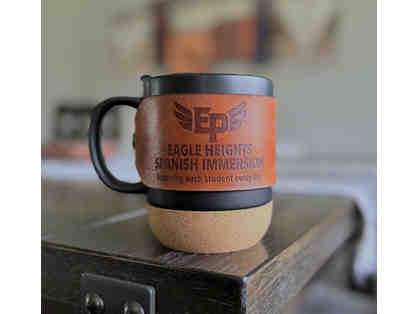 EHSI Leather Wrapped Cork Based Ceramic Mugs- set of 2