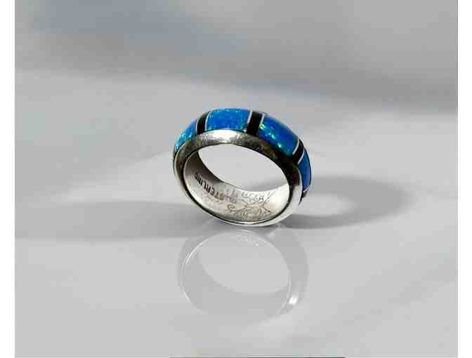 Inlaid Opal & Jet Ring | Size: 5