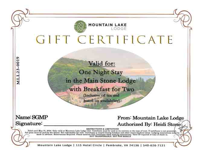 One Night Stay at Mountain Lake Lodge, Virginia