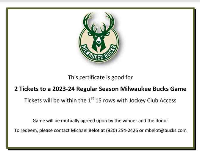 Two tickets to a 2024 2025 Regular Season Milwaukee Bucks Game