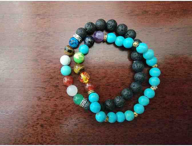 Turquoise and Black Beaded Bracelets