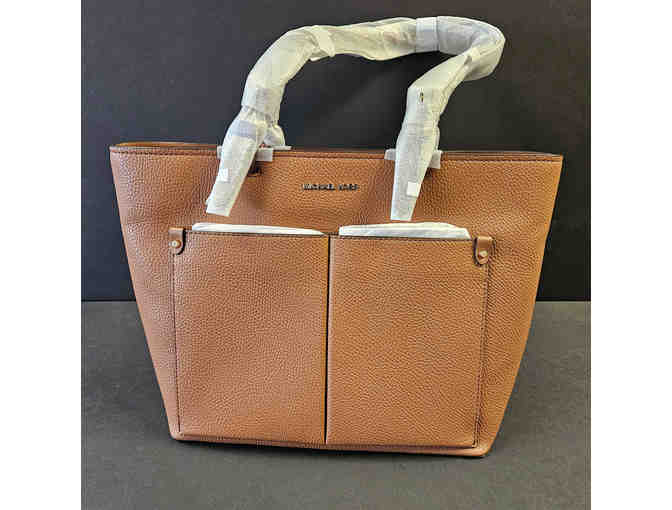 Michael Kors Jet Set Brown Medium Pocket Tote Bag - Photo 1