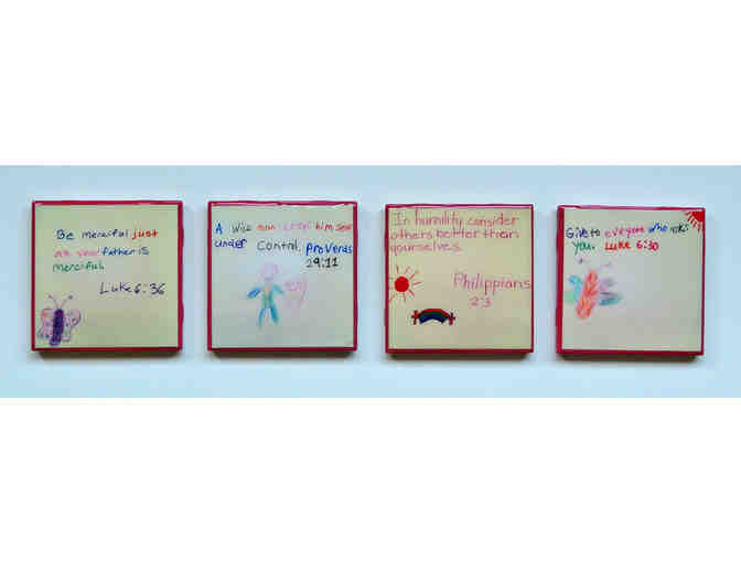 Four Handmade Coasters w/ Stand by SSCCA's Aftercare & Mrs. Kroh