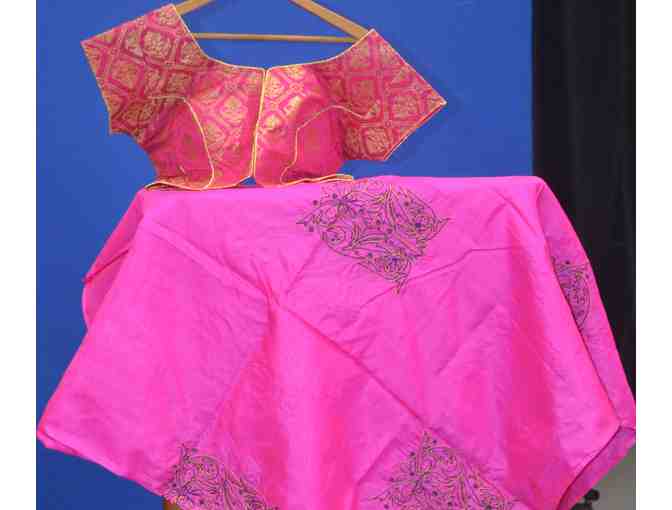Bright Pink Raw Silk Saree