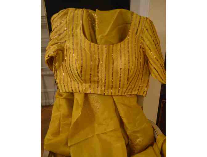 Raw Silk Saree in Mustard Color