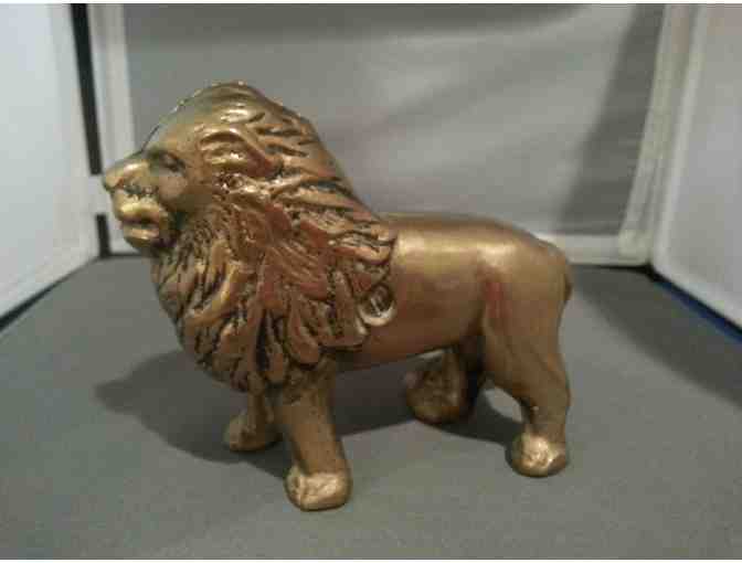 Bronze vintage lion bank