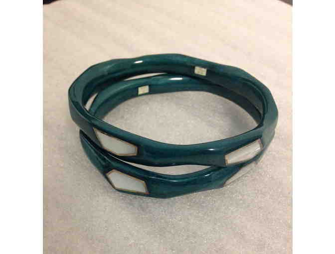 Green Ippolita Resin Bangle Bracelet Set