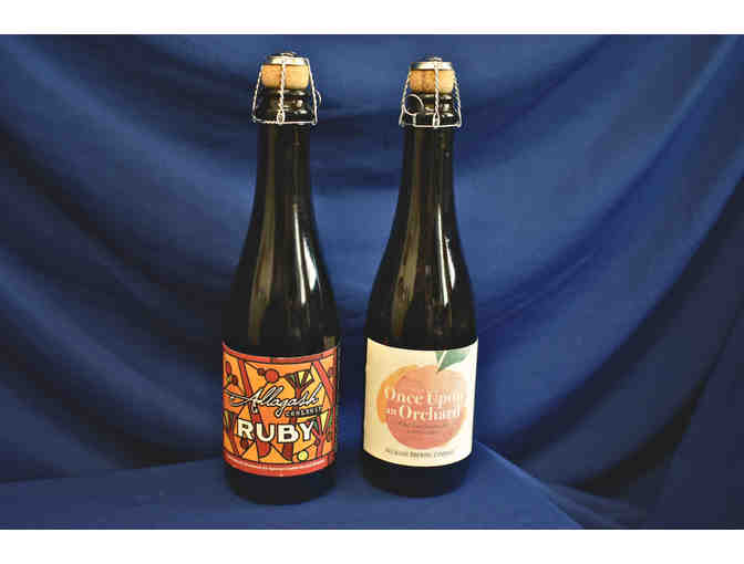 Hand Woven Basket by Mrs. O'Brien & Two Bottles of Beer