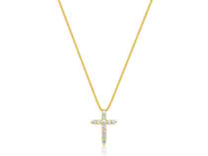 IF & CO. Micro Hailey Cross Necklace, Diamonds + 14K gold