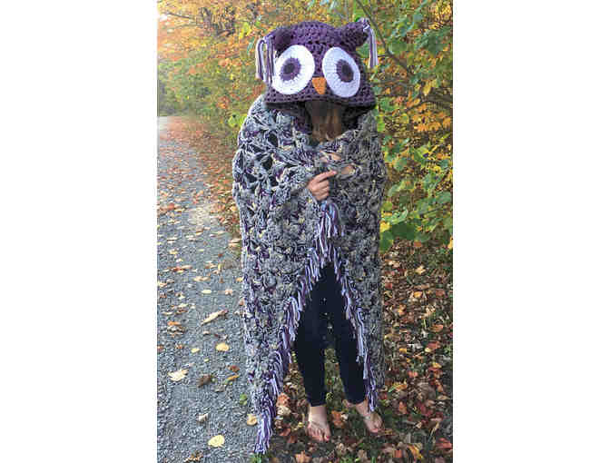 Handmade Hooded Owl Blanket / Shawl + $50 Picaboo Gift Certificate