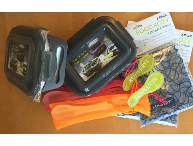 Lunch Supplies Bundle #10: 2 Containers, 2 Sporks, 4 Food Cozy Wraps