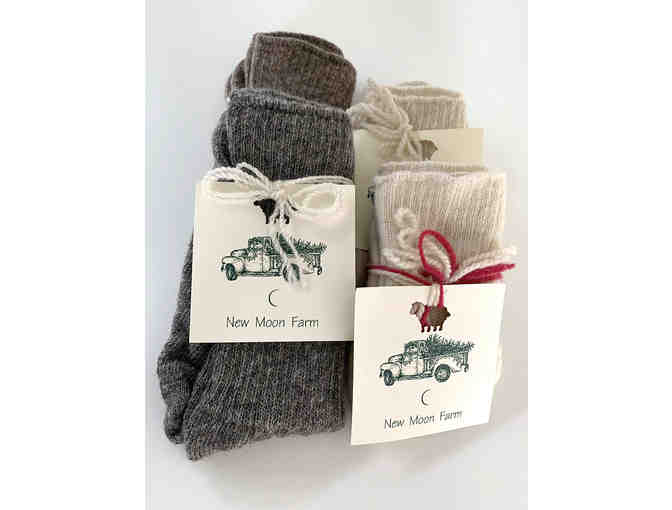 Wool Socks for Cozy Feet - 1 Pair (Adult 6-8) - New Moon Farm, Sonoma County Fine Wool