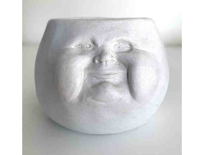 Pottery / Pots - Trio of Expressive Faces, made by Artist - Filled with Succulents