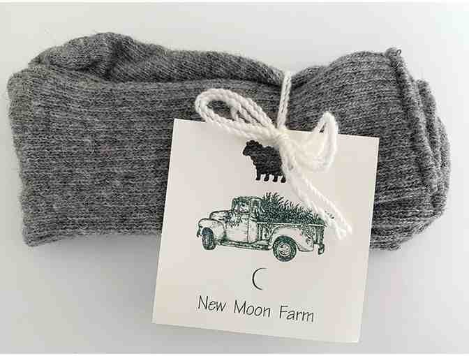 Wool Socks for Cozy Feet - 1 Pair (Adult 9-11) - New Moon Farm, Sonoma County Fine Wool