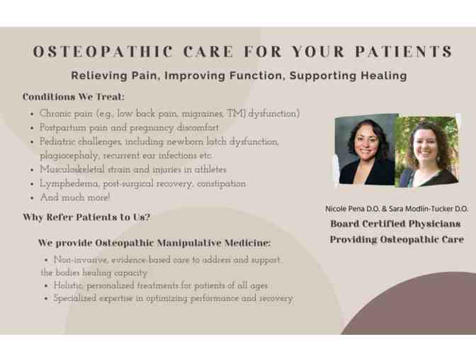 Napa Valley Osteopathy - Osteopathic Manipulative Medicine Visit with Dr Modlin-Tucker