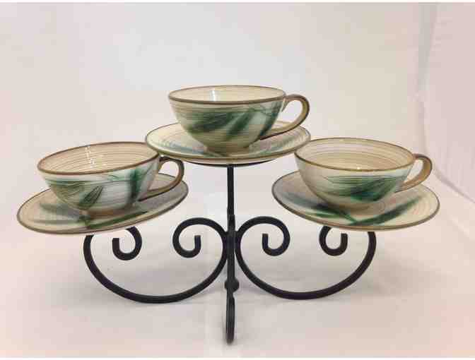 Triple Tea Cup Table Top Candle Holder