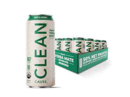 Clean Cause Non-Carbonated Organic Yerba Mate Case of 12 - Mint & Honey