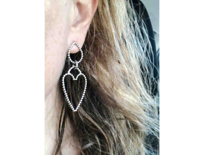 MOMandPOM Large Sterling Silver Statement Heart Earrings