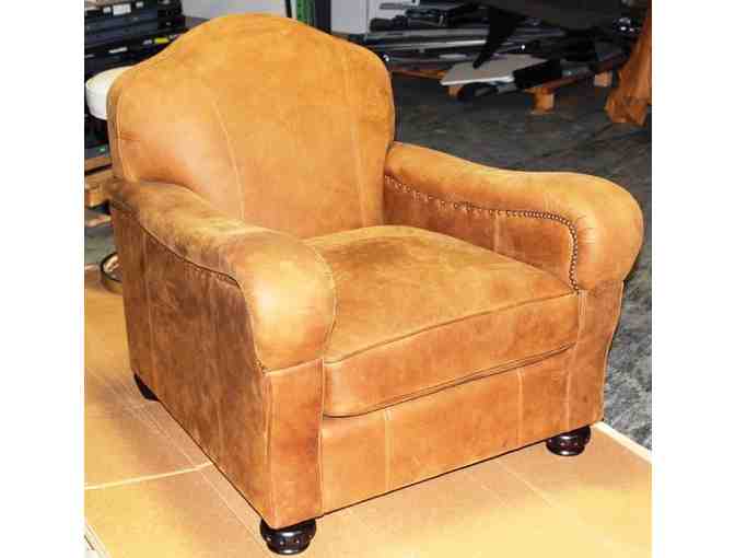 Set of Brown Leather oversized Chair