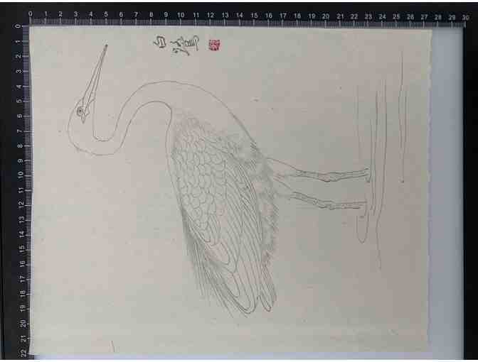Egret, Chinese Ink painting on handmade Xuan paper