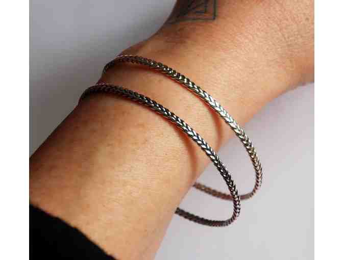 Silver Braid Bangle Set