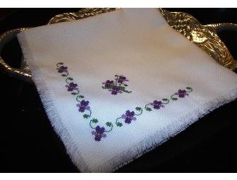 Hand-Stitched Purple Violet Bread Basket Cover