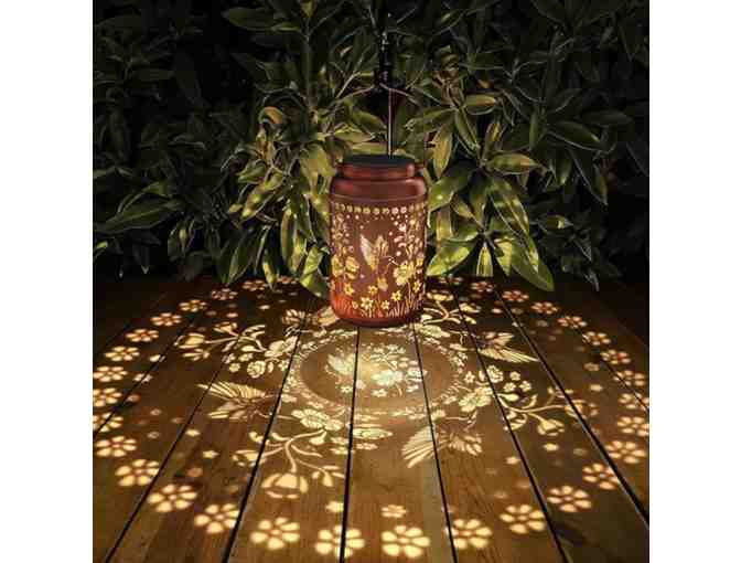 Solar Lantern with Hummingbird Pattern