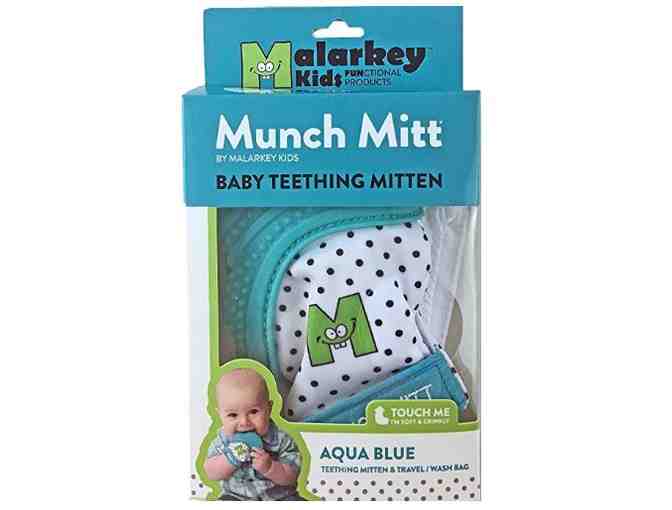 Munch Mitt Baby Teething Mitten - Auqa Blue