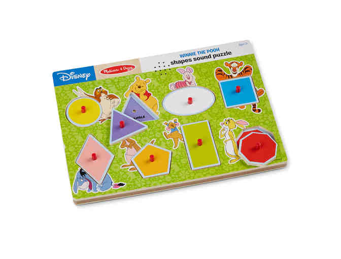 Melissa & Doug - Disney Shapes Wooden Sound Puzzle & Mickey Mouse Wooden Shape Cube